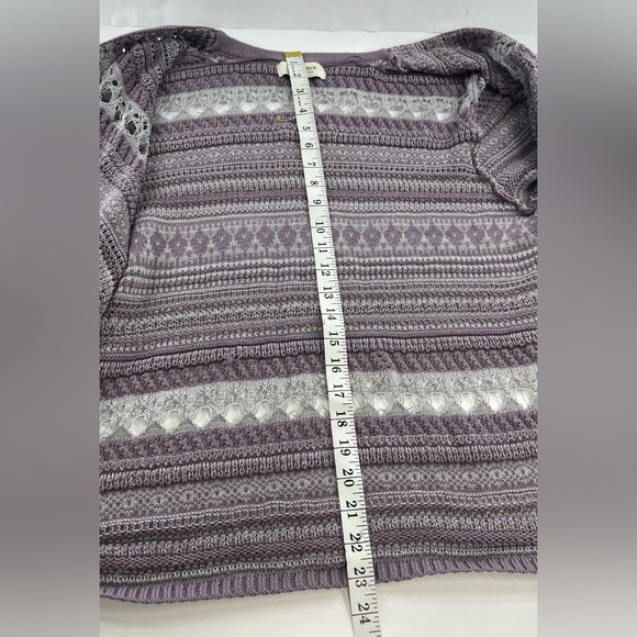 SONOMA PURPLE GRAY KNIT CARDIGAN SIZE WOMENS LARGE - Picture 6 of 8